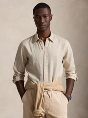 Polo Ralph Lauren Natural Long Sleeve Linen Shirt - Image 1 of 5