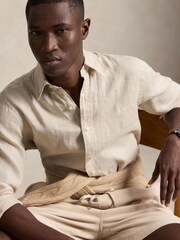Polo Ralph Lauren Natural Long Sleeve Linen Shirt - Image 4 of 5