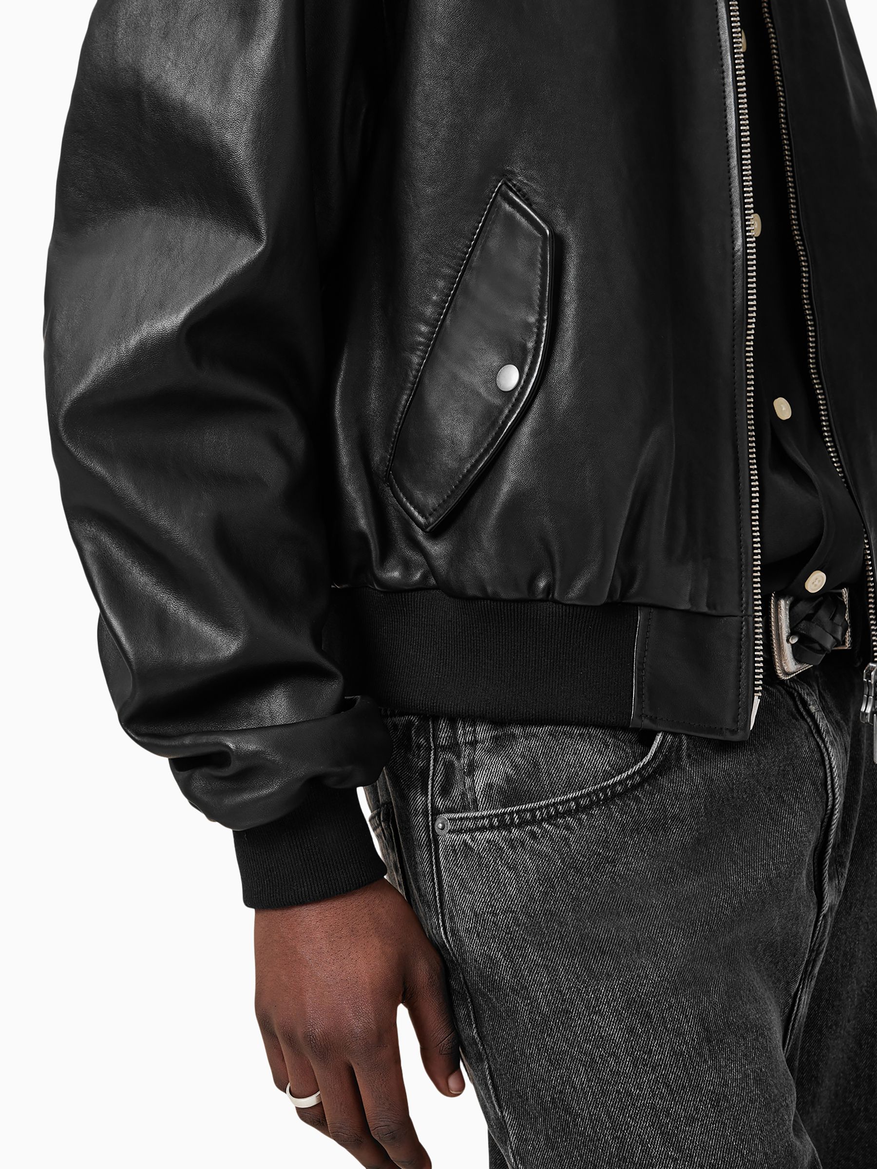 Buy AllSaints Black Marco Oversized Bomber Jacket from the Next UK