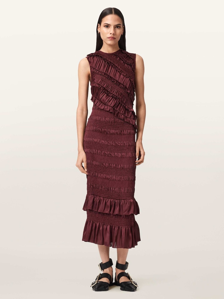 AllSaints Red Nyla Dress - Image 1 of 6 AllSaints Red Nyla Dress - Image 1 of 6