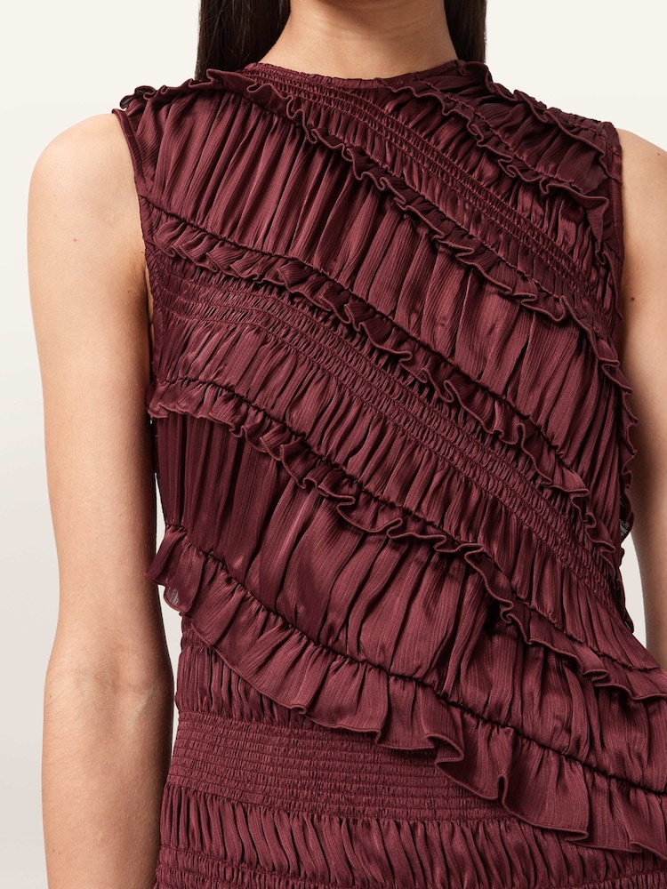 AllSaints Red Nyla Dress - Image 2 of 6 AllSaints Red Nyla Dress - Image 2 of 6