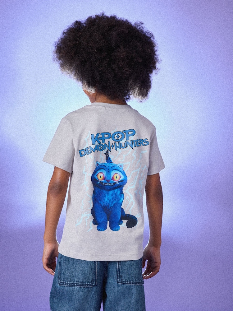Grey Back Print KPOP Demon Hunters T-Shirt (6-16yrs) - Image 1 of 3 Grey Back Print KPOP Demon Hunters T-Shirt (6-16yrs) - Image 1 of 3
