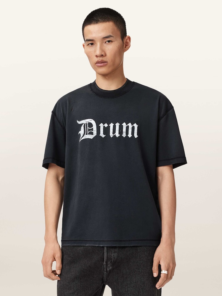 AllSaints Black Snare Short Sleeve Crew Neck T-Shirt - Image 1 of 8