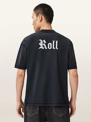 AllSaints Black Snare Short Sleeve Crew Neck T-Shirt - Image 4 of 8