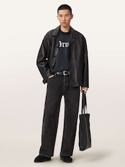 AllSaints Black Snare Short Sleeve Crew Neck T-Shirt - Image 7 of 8