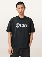 AllSaints Black Utopia Short Sleeve Crew Neck T-Shirt - Image 1 of 9