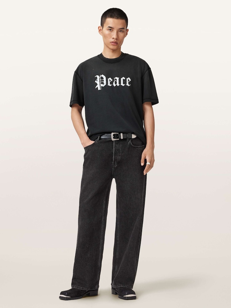 AllSaints Black Utopia Short Sleeve Crew Neck T-Shirt - Image 2 of 9