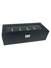 MenKind 5 Piece Black InGenious Watch Box Trendy Storage With Clear Lid - Image 4 of 5