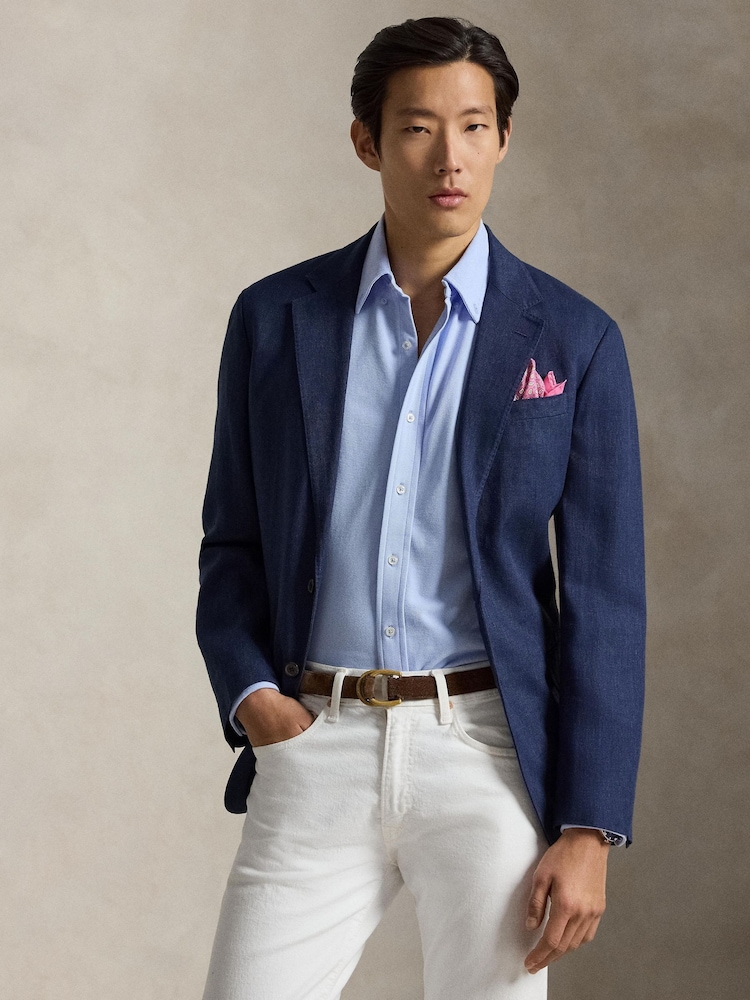 Polo Ralph Lauren Blue Featherweight Mesh Shirt - Image 4 of 4