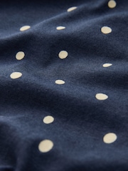 Navy/White Polka Dot Sleeveless V-Neck Slouch Dress - Image 3 of 3