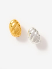 Mint Velvet belagte vridde øredobber - Bilde 3 av 3