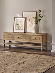 Mid Natural Moreton Oak Veneer TV Unit - Image 2 of 8