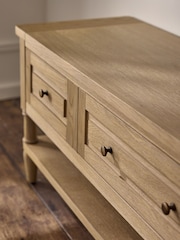 Mid Natural Moreton Oak Veneer TV Unit - Image 4 of 8
