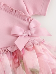 Baker by Ted Baker Ponte Wrap-Over Floral Mesh Tier Dress - Image 10 of 13