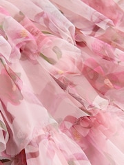 Baker by Ted Baker Ponte Wrap-Over Floral Mesh Tier Dress - Image 11 of 13