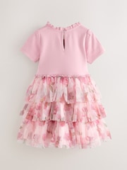 Baker by Ted Baker Ponte Wrap-Over Floral Mesh Tier Dress - Image 8 of 13