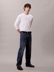 Calvin Klein White Long Sleeve Relaxed Logo Crew Neck T-Shirt - Image 1 of 6