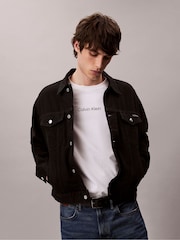 Calvin Klein White Long Sleeve Relaxed Logo Crew Neck T-Shirt - Image 4 of 6