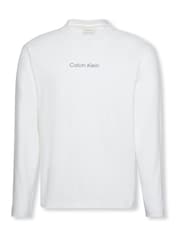 Calvin Klein White Long Sleeve Relaxed Logo Crew Neck T-Shirt - Image 6 of 6