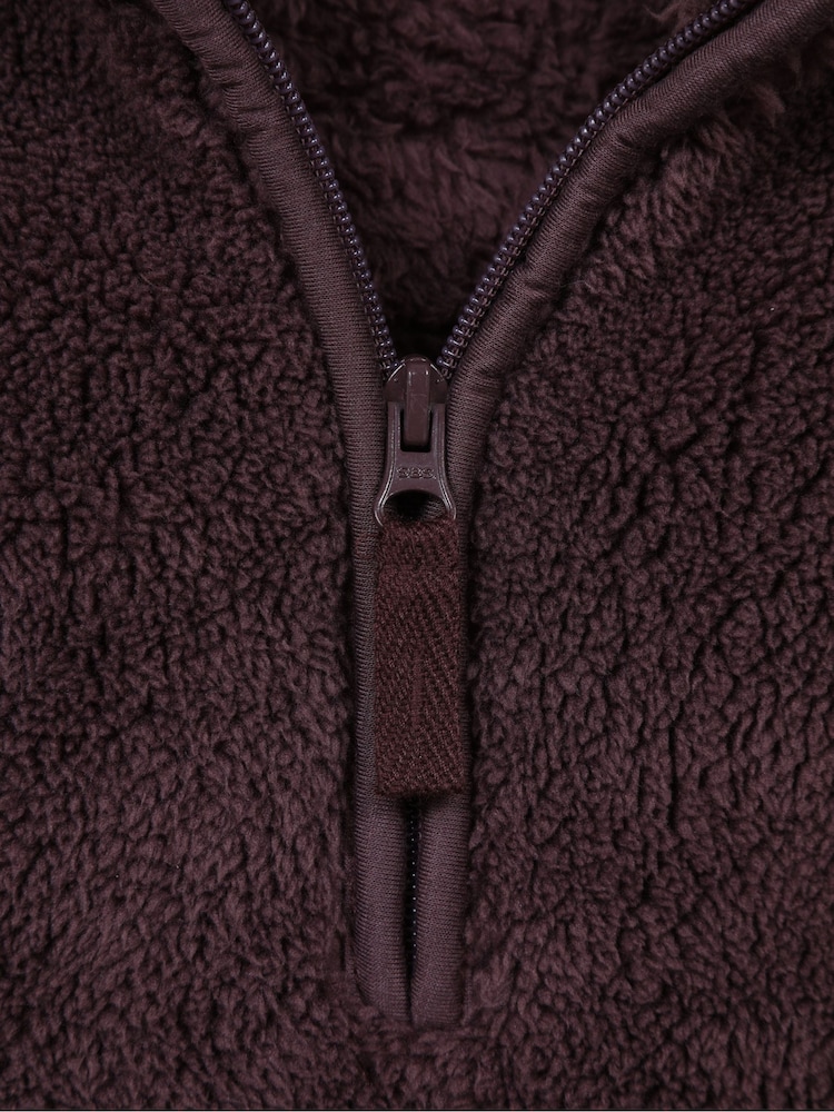 Mountain Warehouse Dark Brown Teddy Half-Zip Fleece - Image 5 of 5