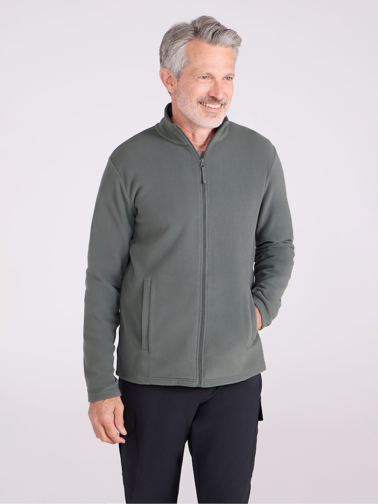 Verde - Mountain Warehouse Raso Full Zip Fleece - Imagen 1 de 9