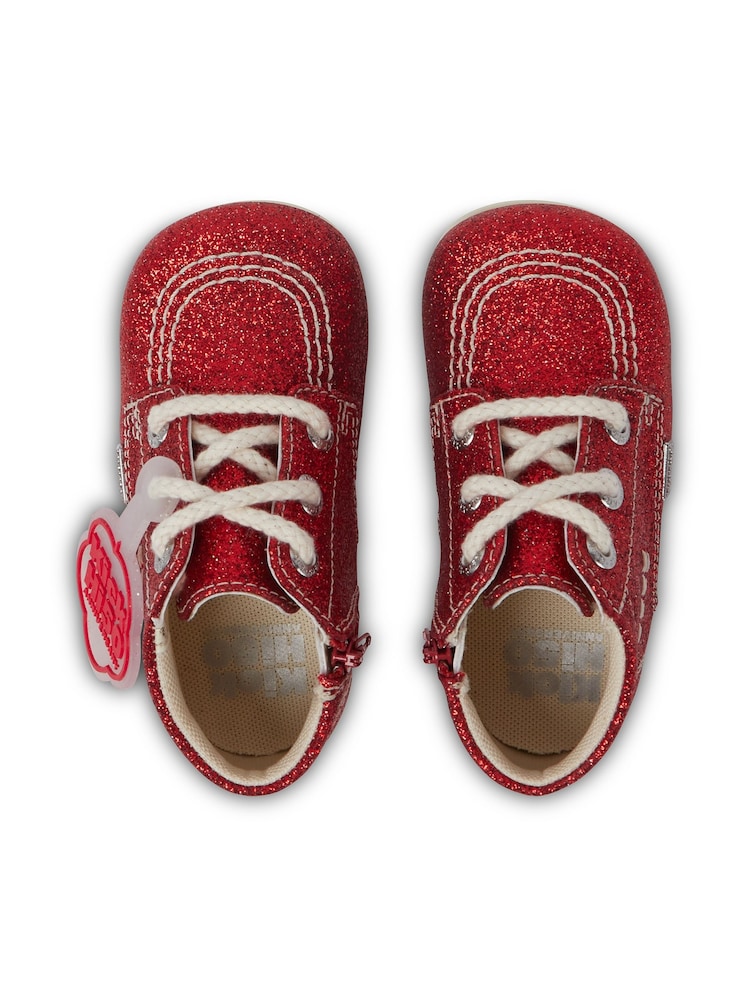 Kickers Red Kick Hi Glitter Boots - Image 2 of 5 Kickers Red Kick Hi Glitter Boots - Image 2 of 5