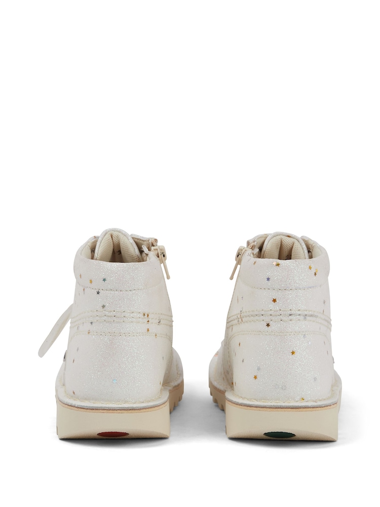 Kickers White Kick Hi Glitter Boots - Image 4 of 4 Kickers White Kick Hi Glitter Boots - Image 4 of 4