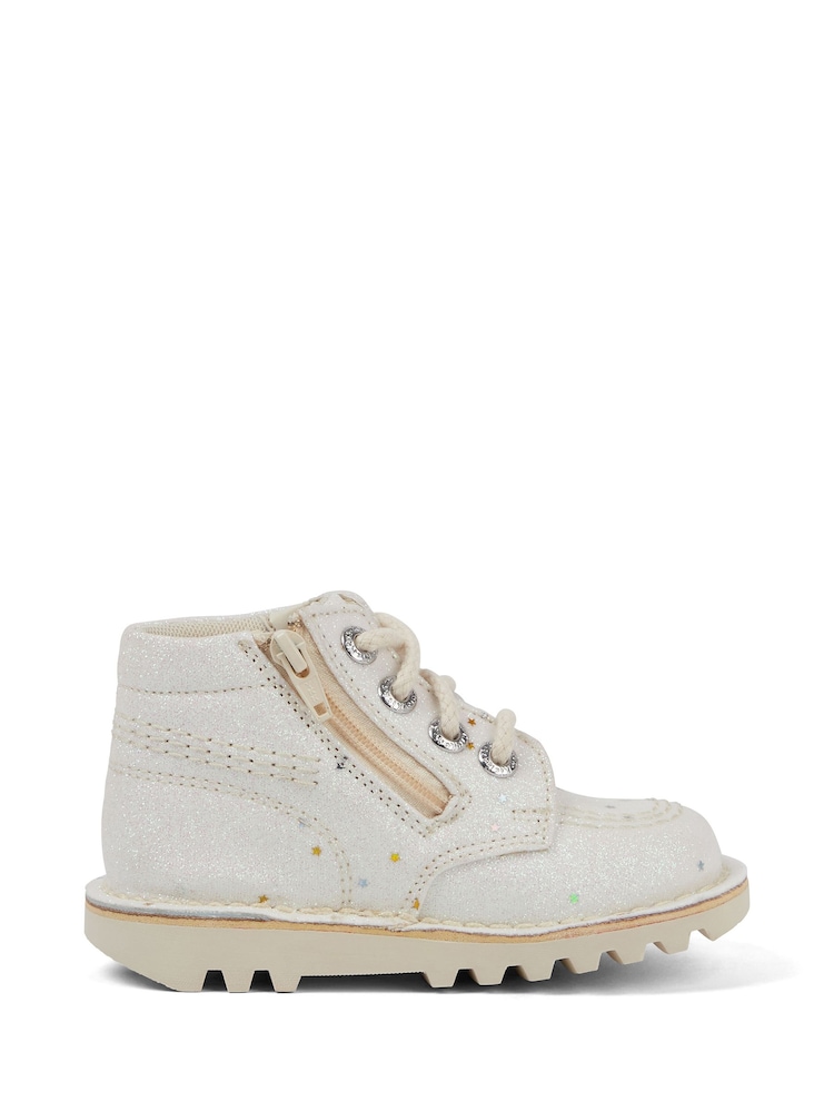 Kickers White Kick Hi Glitter Boots - Image 1 of 5 Kickers White Kick Hi Glitter Boots - Image 1 of 5