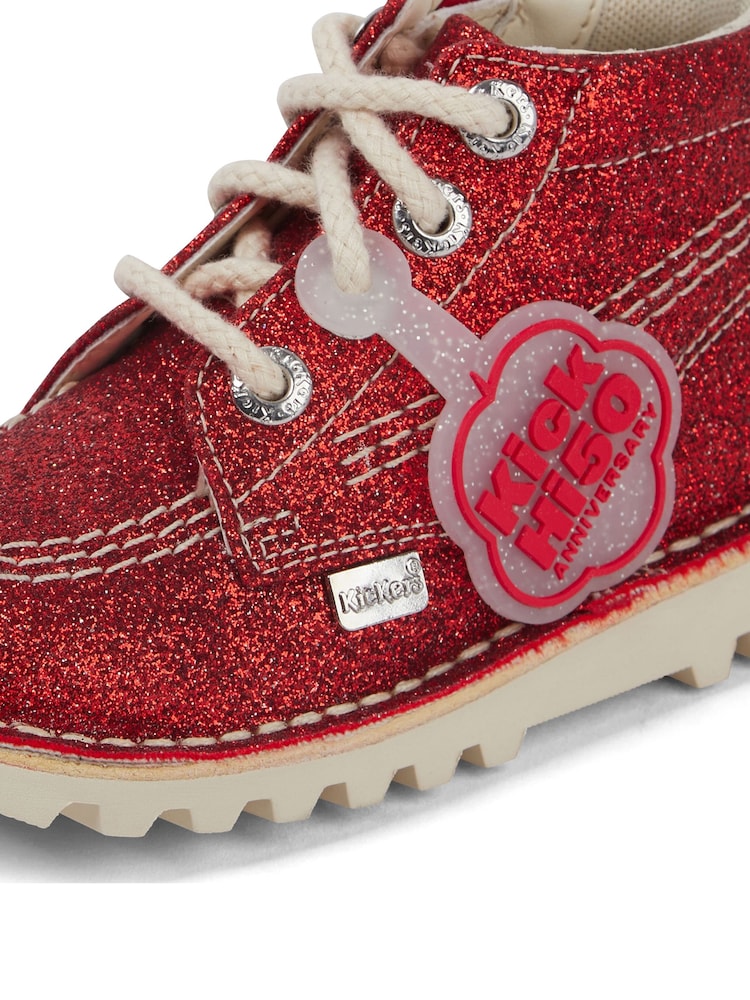 Kickers Red Kick Hi Glitter Boots - Image 5 of 5 Kickers Red Kick Hi Glitter Boots - Image 5 of 5