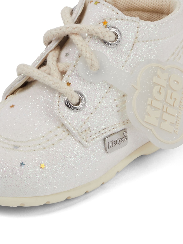 Kickers White Kick Hi Glitter Boots - Image 5 of 5 Kickers White Kick Hi Glitter Boots - Image 5 of 5