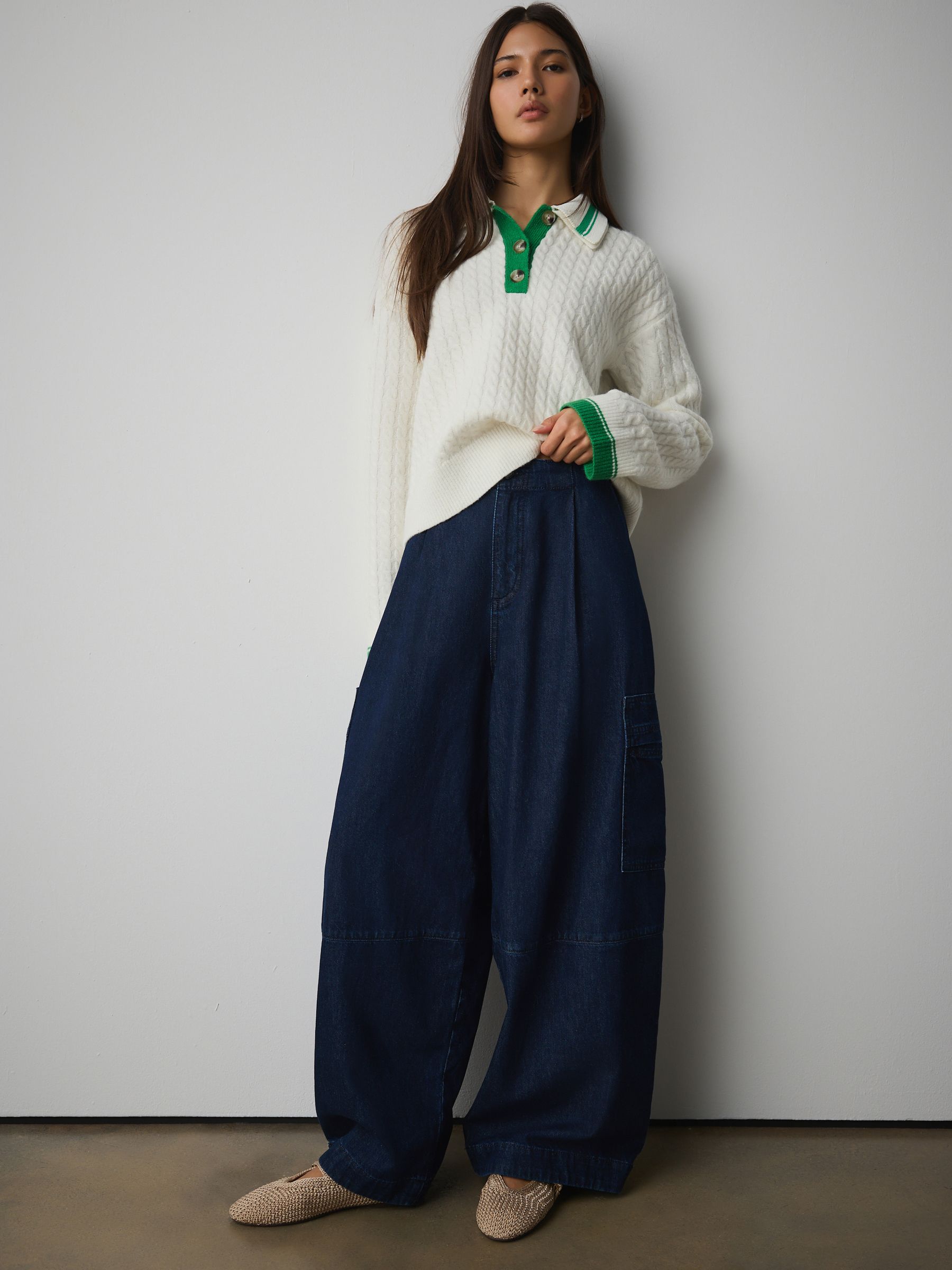 Buy Indigo Blue Balloon Cargo Jeans from the Next UK online shop