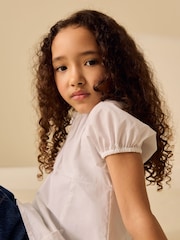 White Short Sleeve Blouse (3-16yrs) - Image 4 of 8