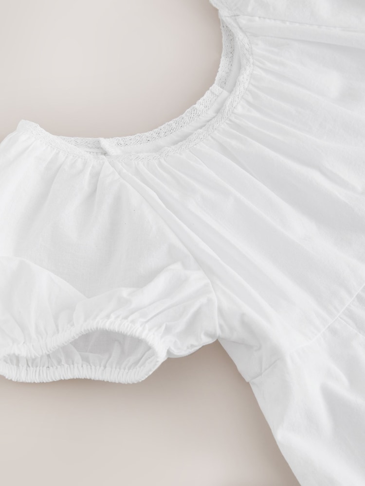 White Short Sleeve Blouse (3-16yrs) - Image 8 of 8