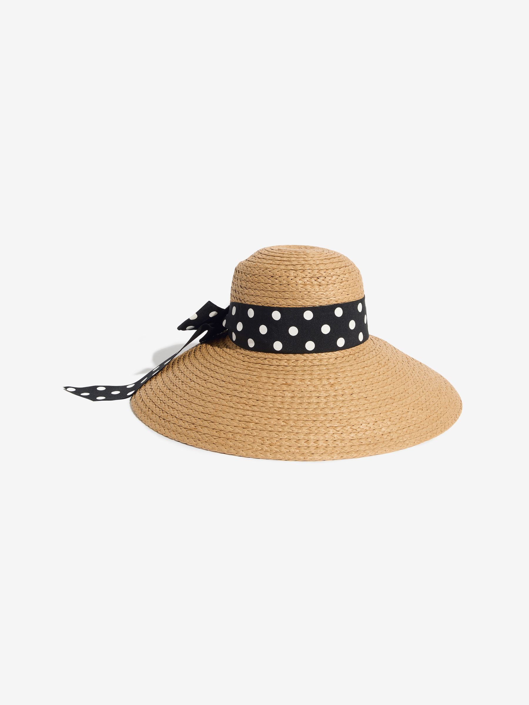Buy Natural Polka Dot - Lipsy Straw Look Dome Bow Hat з сайту Next