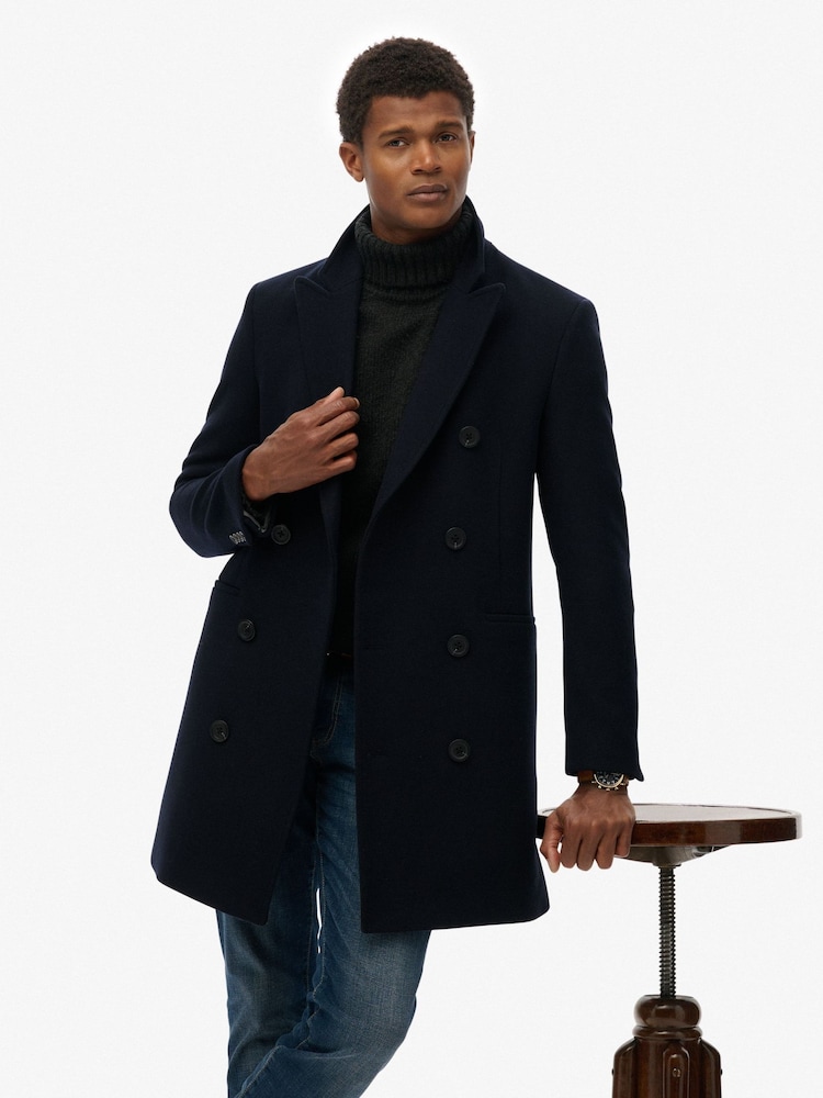 Superdry Blue Merchant Town Coat - Image 2 of 5