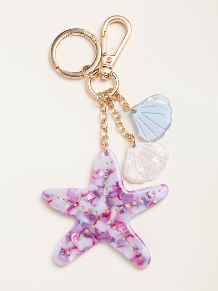 FatFace Purple Starfish Resin Bag Charm Keyring - Image 1 of 3