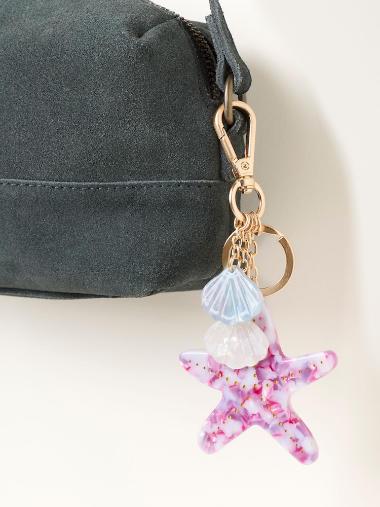 FatFace Purple Starfish Resin Bag Charm Keyring - Image 2 of 3