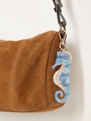 FatFace Pale Blue Seahorse Resin Bag Charm Keyring - Image 2 of 3