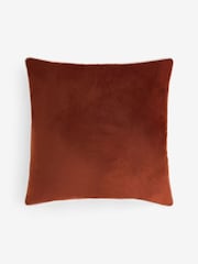 Orange 50 x 50cm Matte Velvet Contrast Pipe Cushion - Image 1 of 2