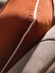 Orange 59 x 59cm Matte Velvet Contrast Pipe Cushion - Image 3 of 5