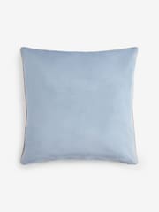 Light Blue 59 x 59cm Matte Velvet Contrast Pipe Cushion - Image 4 of 4