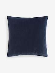 Navy 45 x 45cm Soft Velour Cushion - Image 3 of 4
