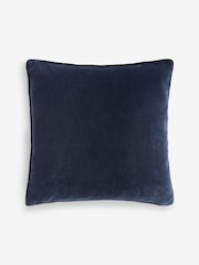 Navy 45 x 45cm Soft Velour Cushion - Image 4 of 4