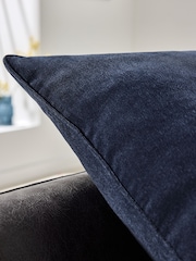 Navy 59 x 59cm Soft Velour Cushion - Image 2 of 4