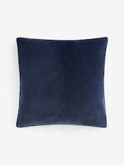 Navy 59 x 59cm Soft Velour Cushion - Image 3 of 4