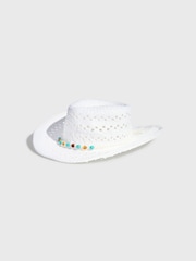 Friends Like These White Faux Raffia Straw Western Hat - Image 5 of 7