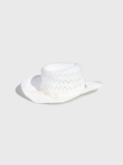 Friends Like These White Faux Raffia Straw Western Hat - Image 6 of 7