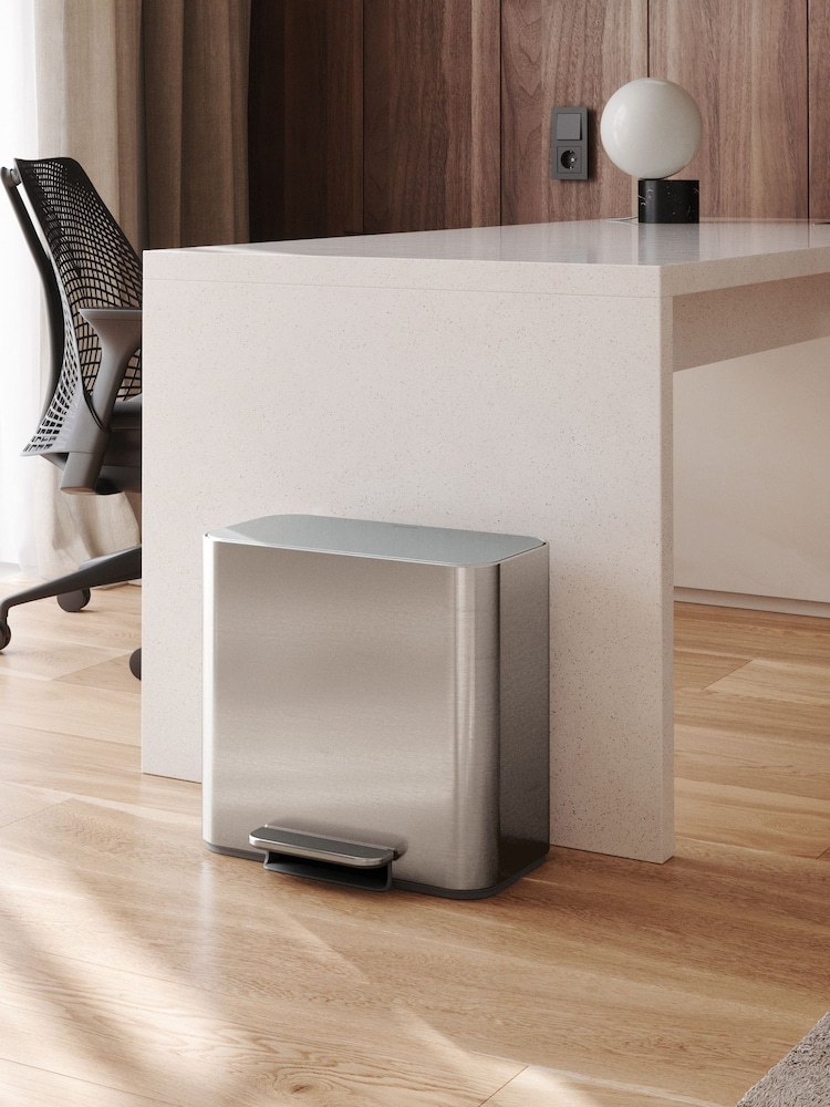 simplehuman Brushed Silver 15l Mini Pedal bin - Image 1 of 8 simplehuman Brushed Silver 15l Mini Pedal bin - Image 1 of 8