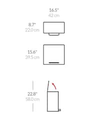 simplehuman Brushed Silver 15l Mini Pedal bin - Image 8 of 8