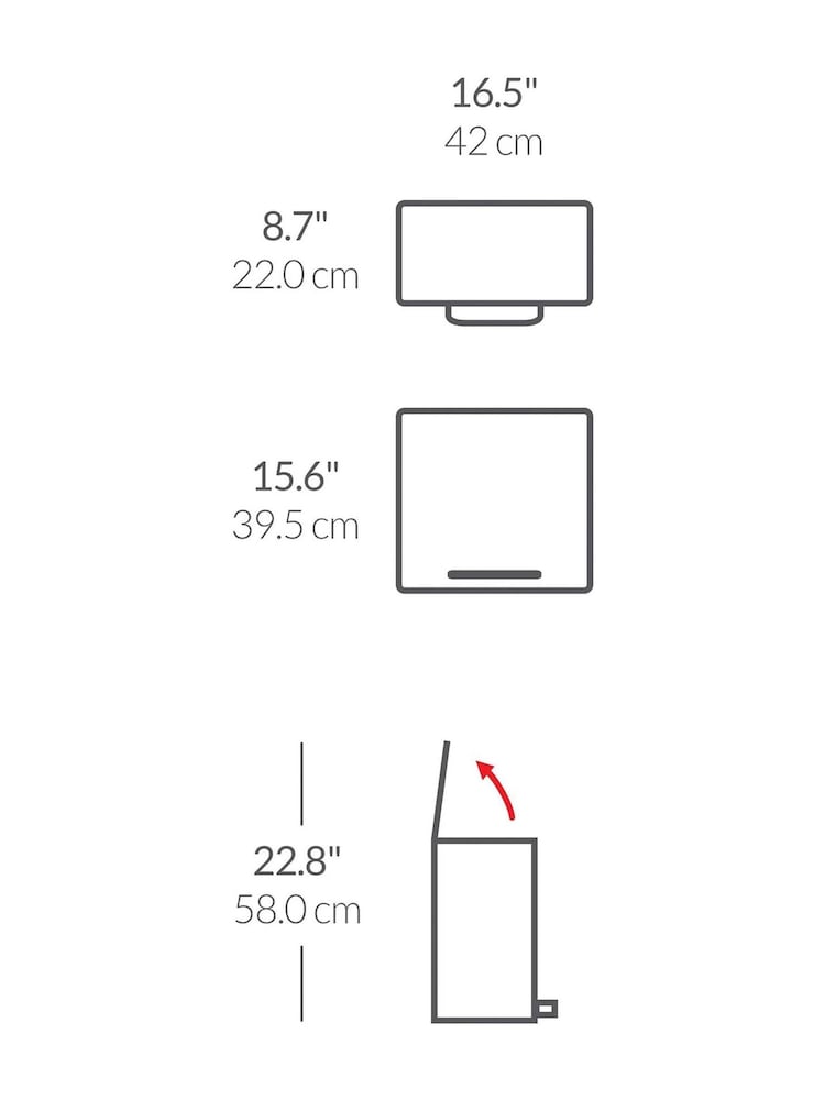 simplehuman Brushed Silver 15l Mini Pedal bin - Image 8 of 8 simplehuman Brushed Silver 15l Mini Pedal bin - Image 8 of 8